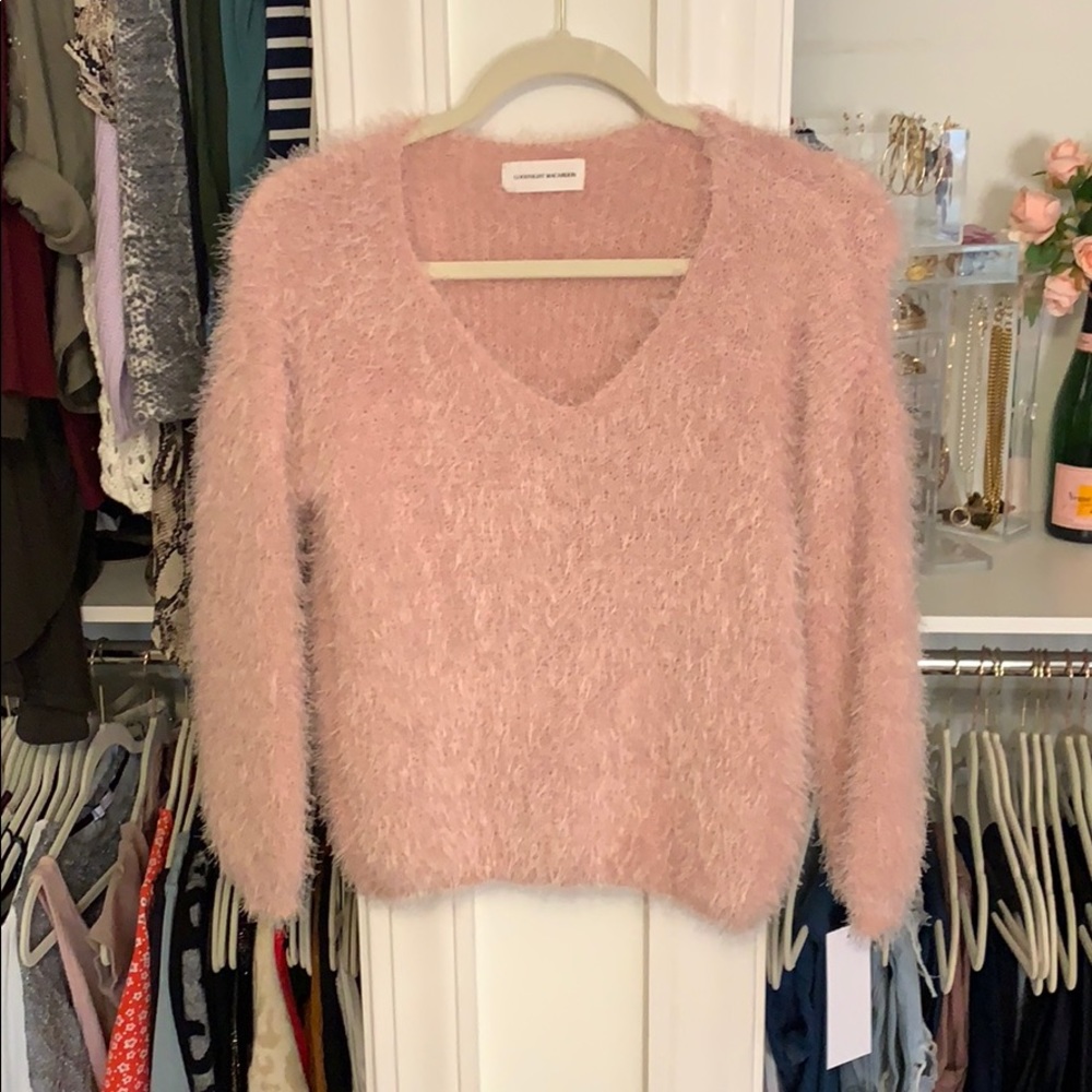 Fuzzy pink sweater